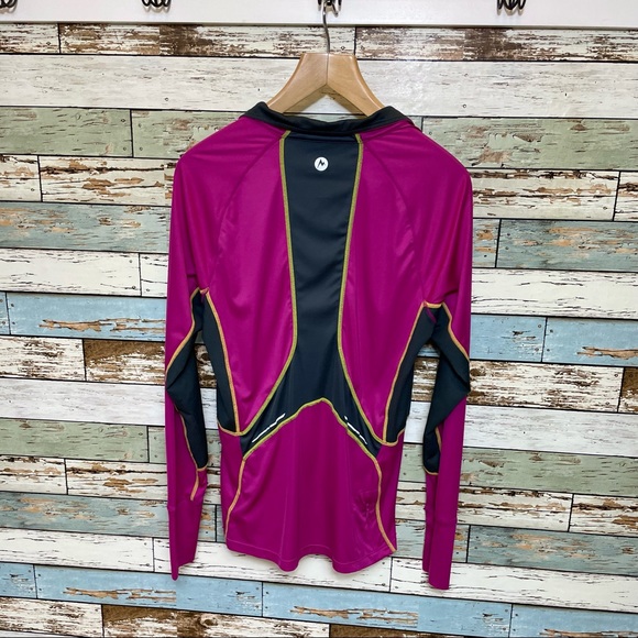 Women’s Marmot Quarter Zip Fuchshia Pullover Long Sleeve Base Layer Size XL - Picture 6 of 11